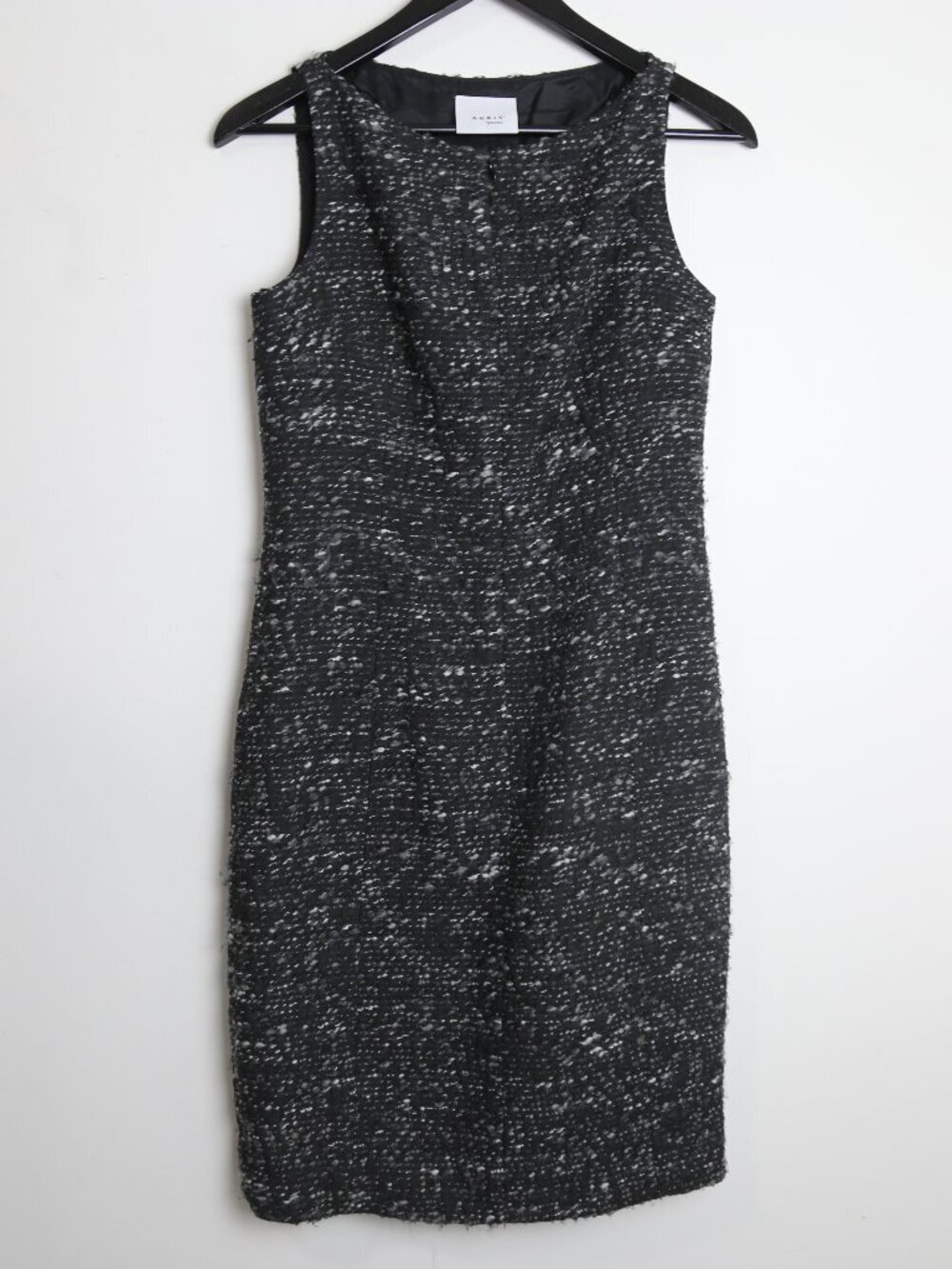 Akris‎ Punto V-neck Knee-Length Gray Tweed Wool Sheath Dress Women's Size 6